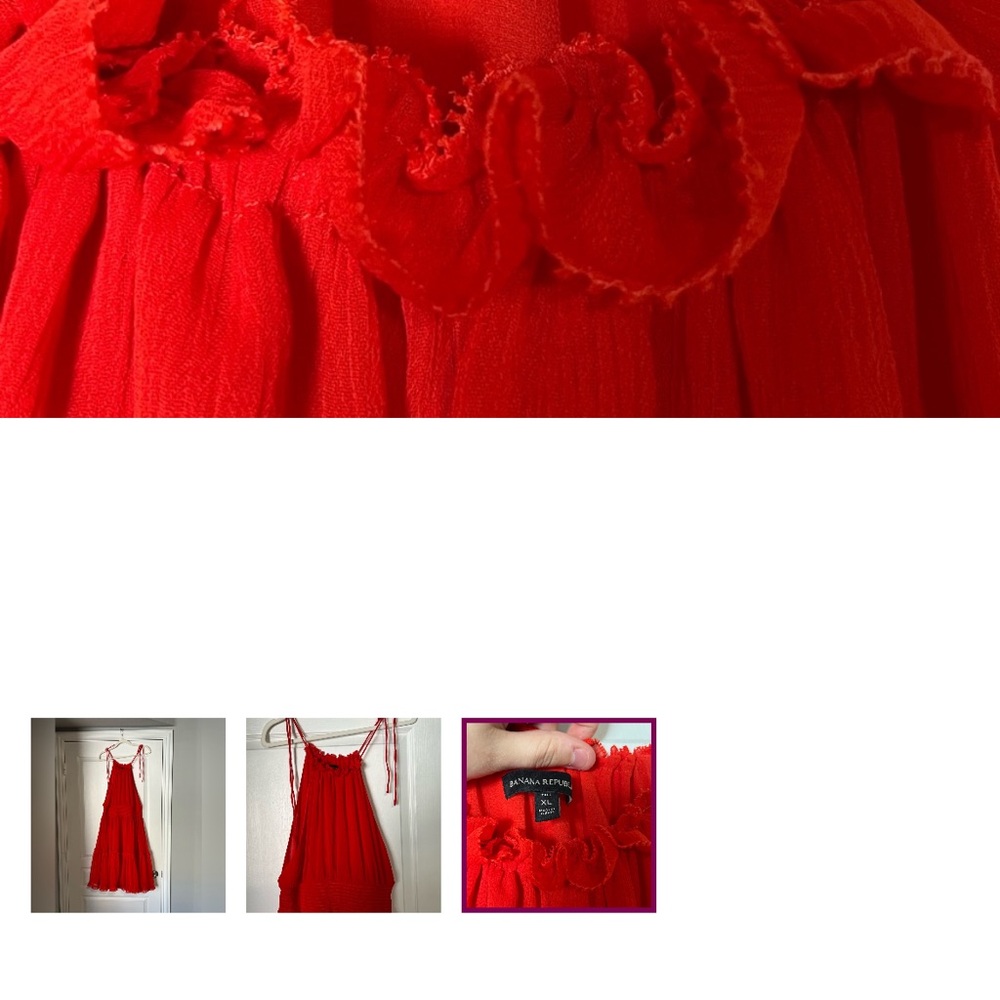Banana Republic Bright Red Ruffled Dress and max studio coral dress - 2 dresses